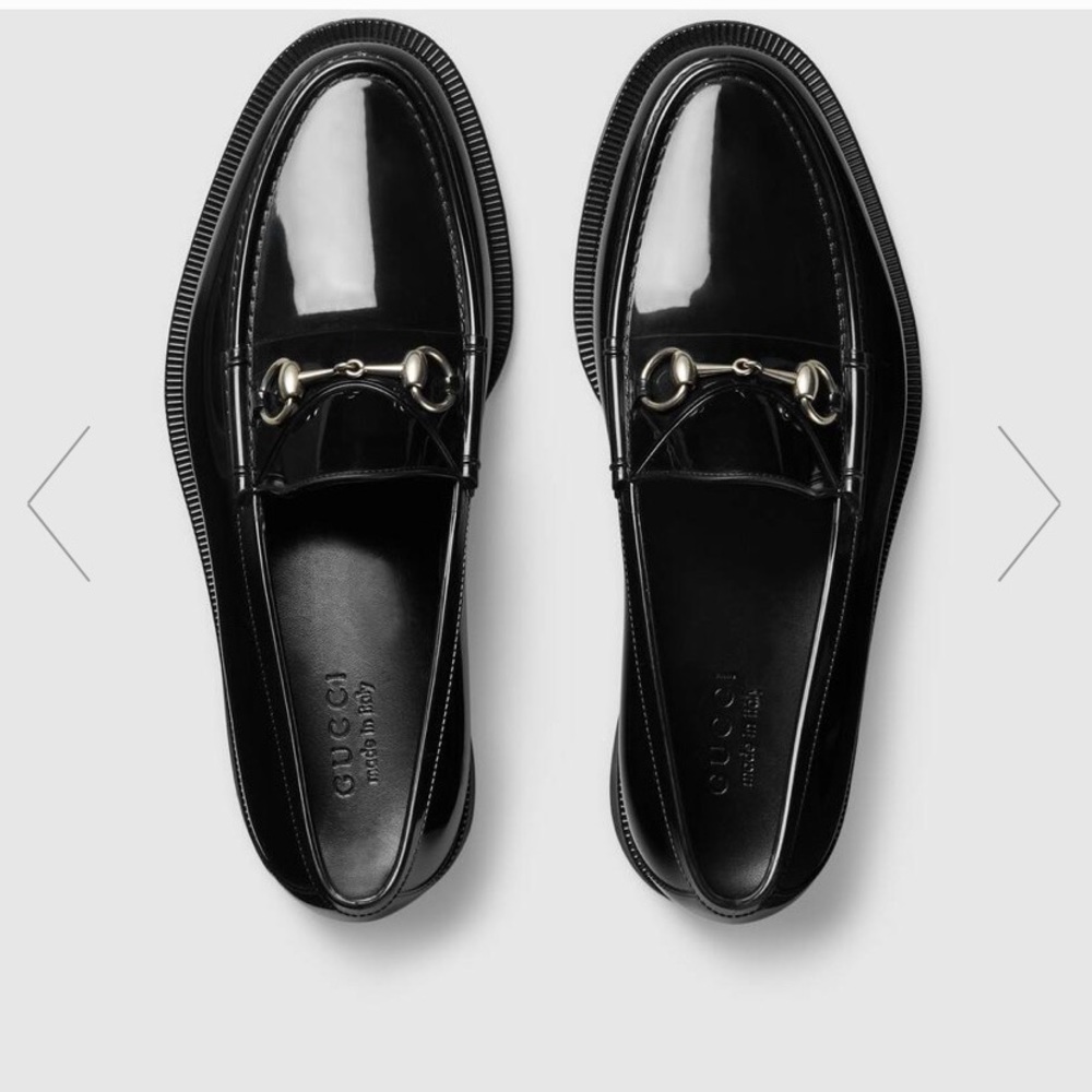 Gucci Men’s Black Rubber Horsebit Rain Loafer